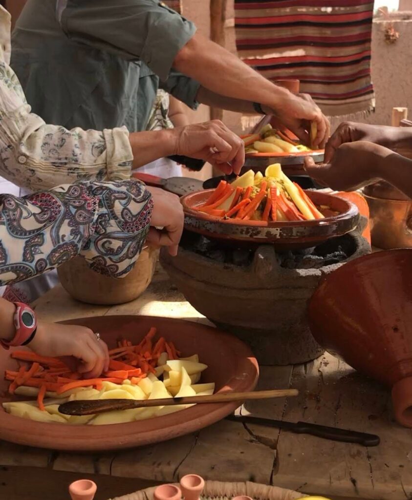 Activité organisée :apprentissage de préparation des recettes authentiques de la région ,Amerdil;Maroc